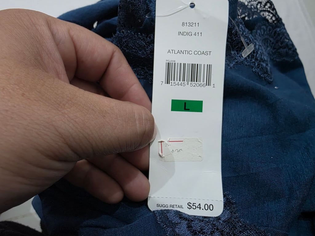 Vestido Ligero Ralph Lauren Mujer Talla Grande Azul Acero
