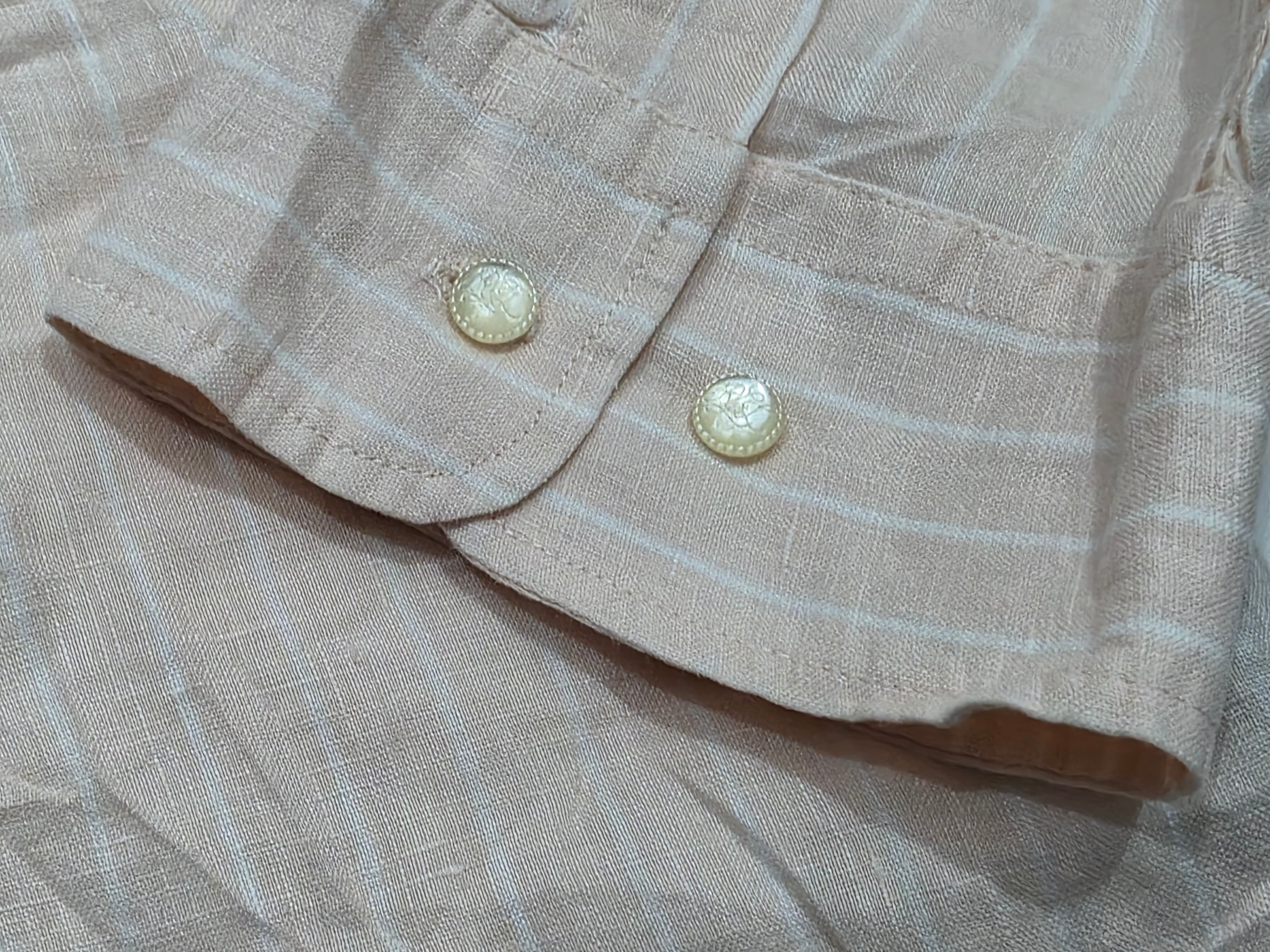 Camisa Ralph Lauren De Lino Rosa Claro Con Lineas