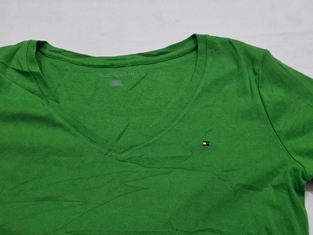 Playera Tommy Hilfiger Mujer Extra Grande Manga Corta Verde