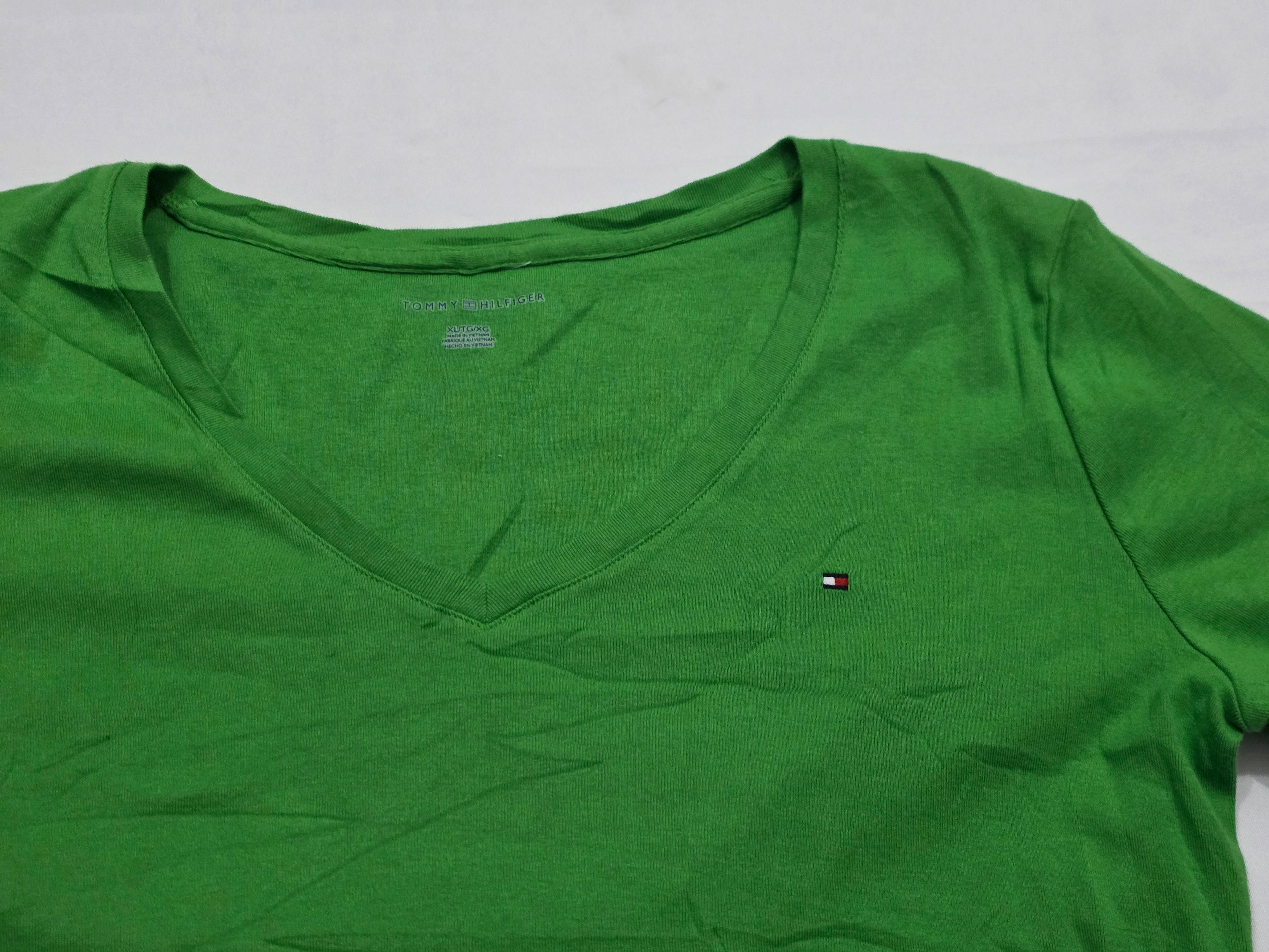 Playera Tommy Hilfiger Mujer Extra Grande Manga Corta Verde