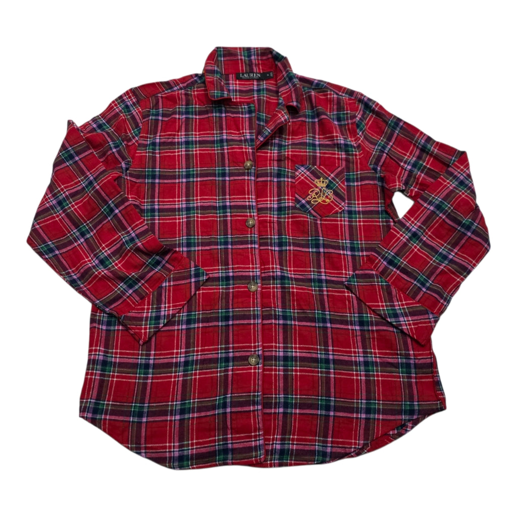 Camisa De Pijama Ralph Lauren Mujer Extra Grande Rojo/azul