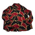Camisa Ralph Lauren De Seda Talla 2x Rojo/negro De Mujer