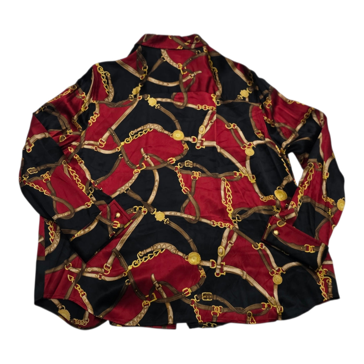 Camisa Ralph Lauren De Seda Talla 2x Rojo/negro De Mujer