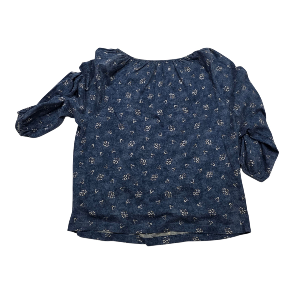 Blusa Ralph Lauren Mujer Chica Petite Manga 3/4 Azul Acero