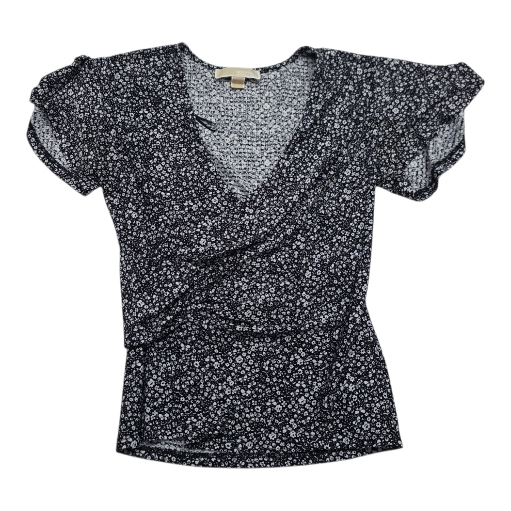 Blusa Michael Kors Gris Floreada Talla Petite Manga Amplia