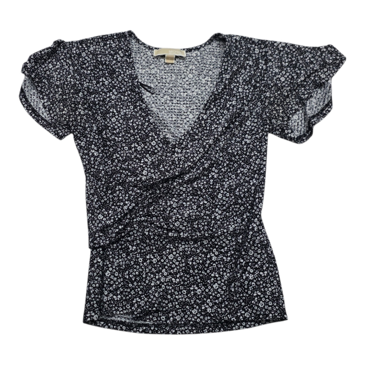 Blusa Michael Kors Gris Floreada Talla Petite Manga Amplia