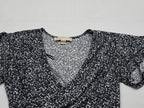 Blusa Michael Kors Gris Floreada Talla Petite Manga Amplia