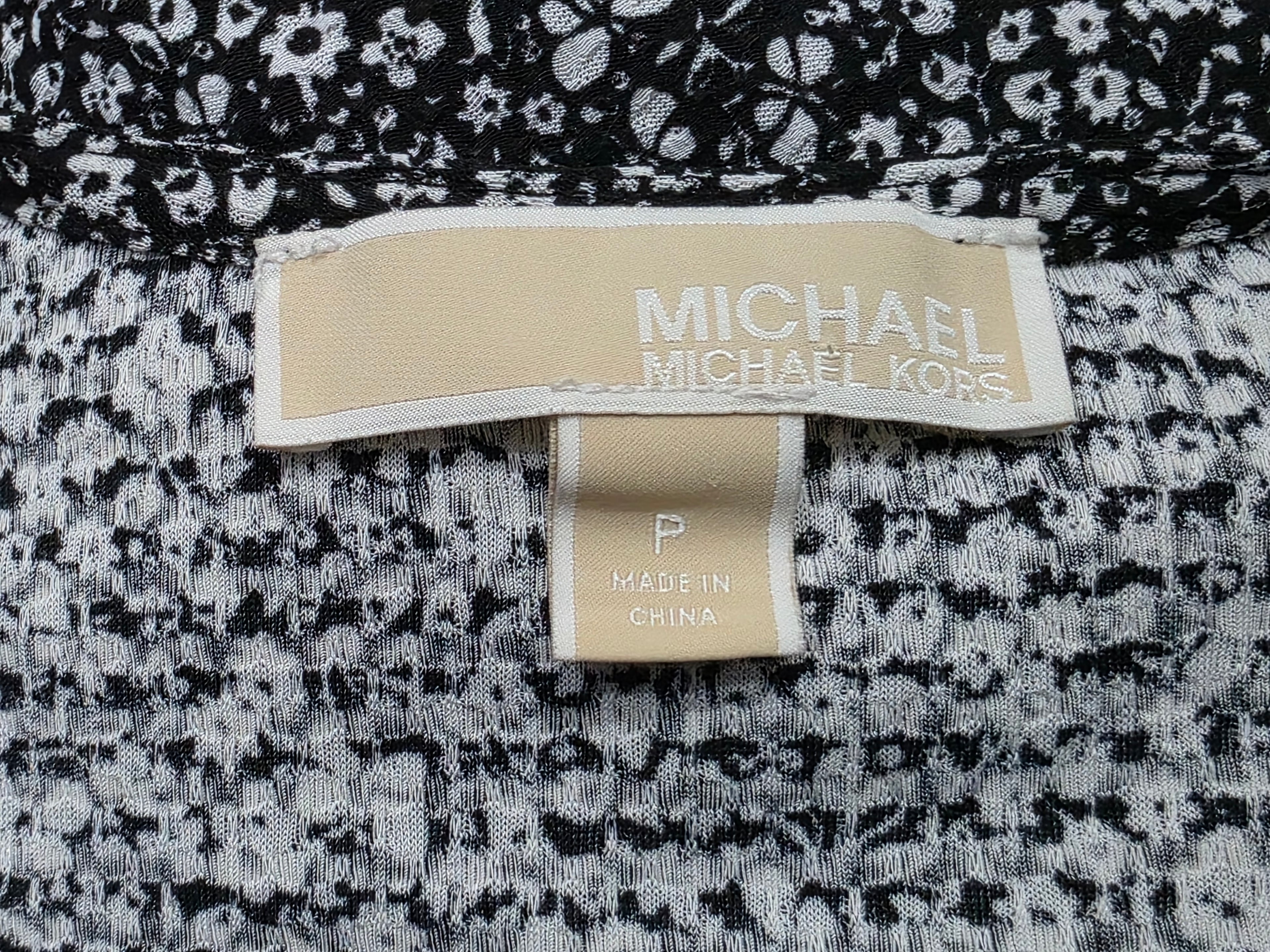 Blusa Michael Kors Gris Floreada Talla Petite Manga Amplia