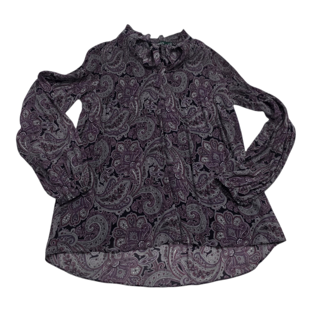 Blusa Ralph Lauren De Mujer Talla Chica Morada Con Figuras