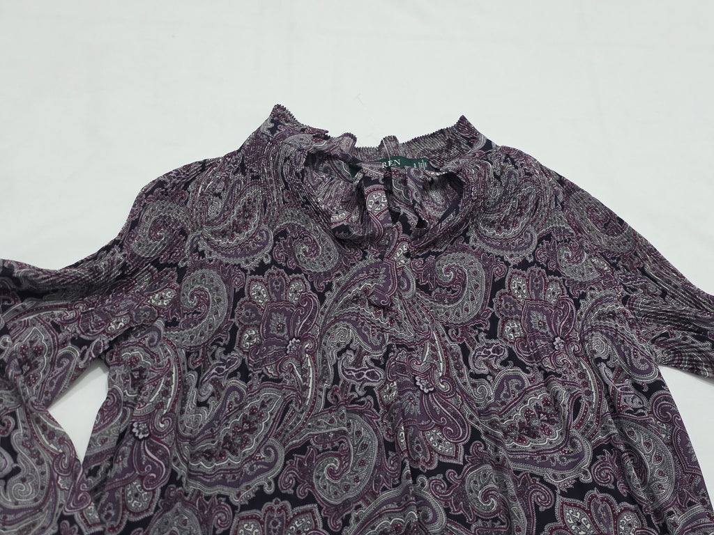Blusa Ralph Lauren De Mujer Talla Chica Morada Con Figuras