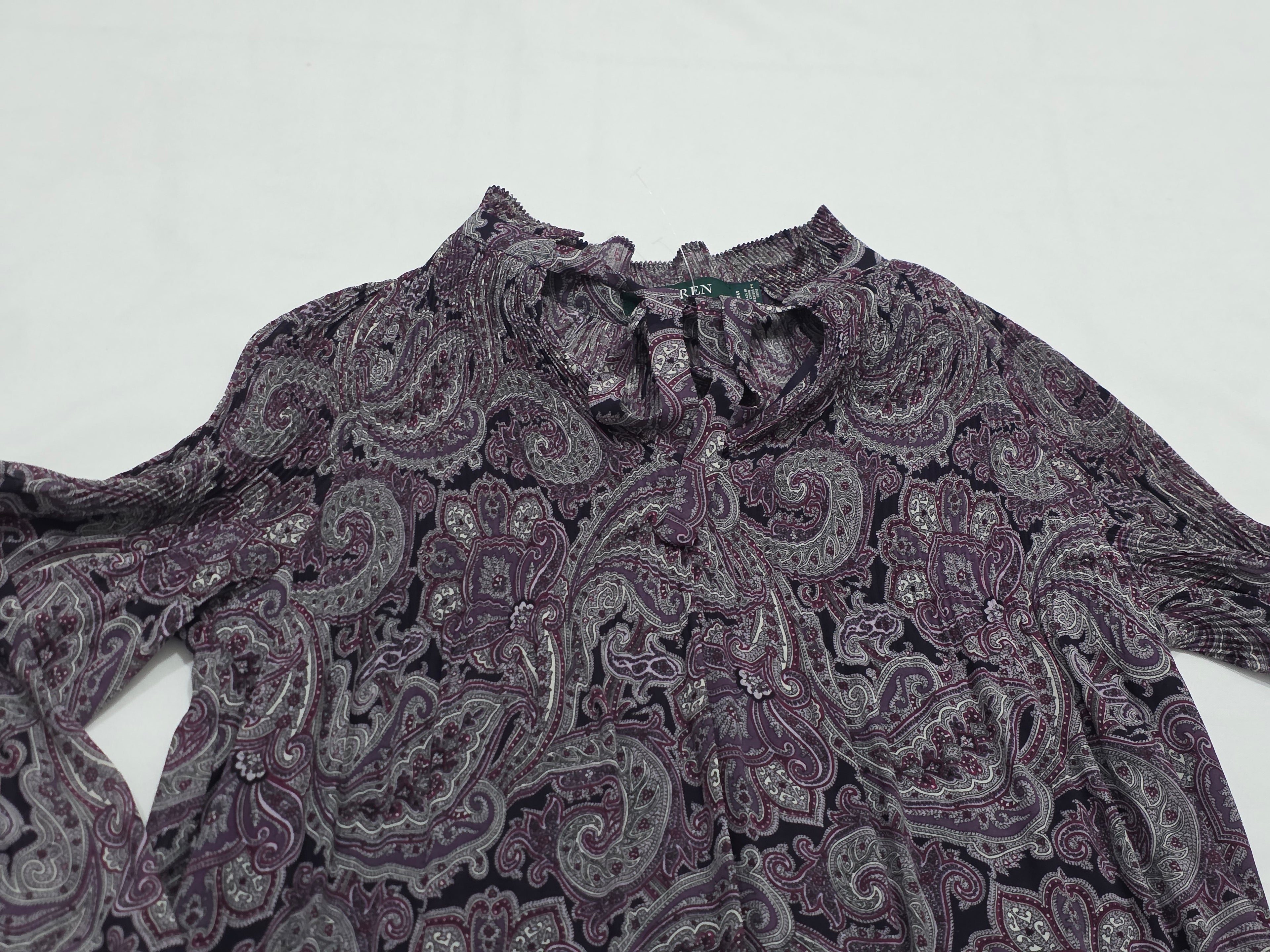 Blusa Ralph Lauren De Mujer Talla Chica Morada Con Figuras