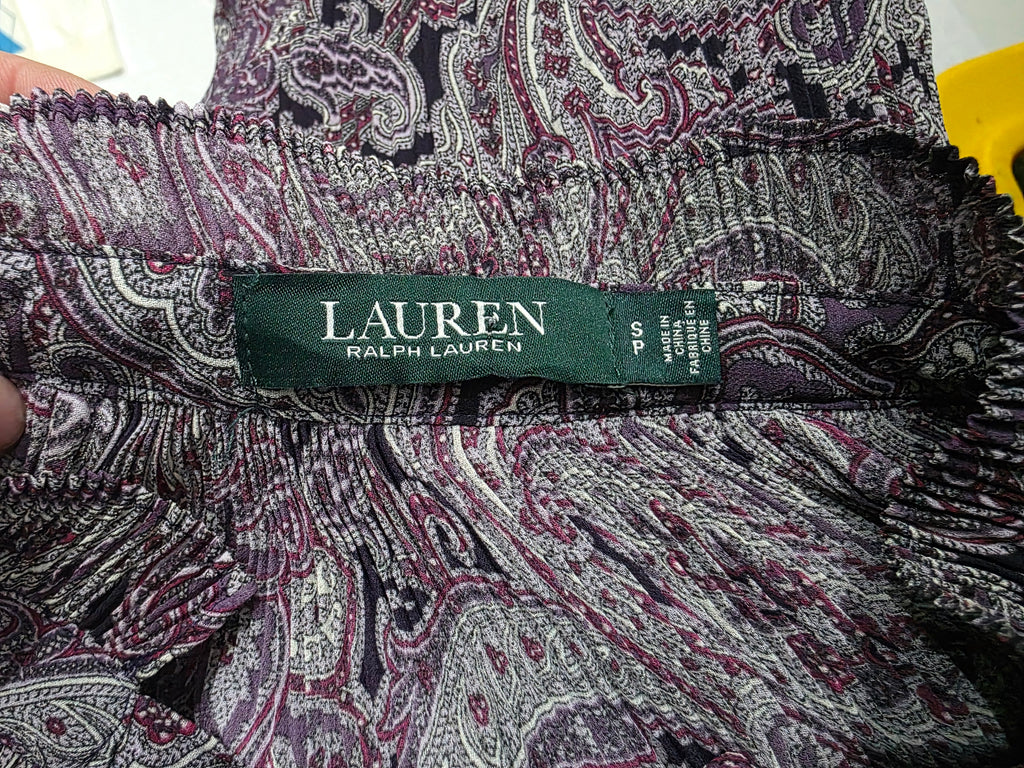 Blusa Ralph Lauren De Mujer Talla Chica Morada Con Figuras
