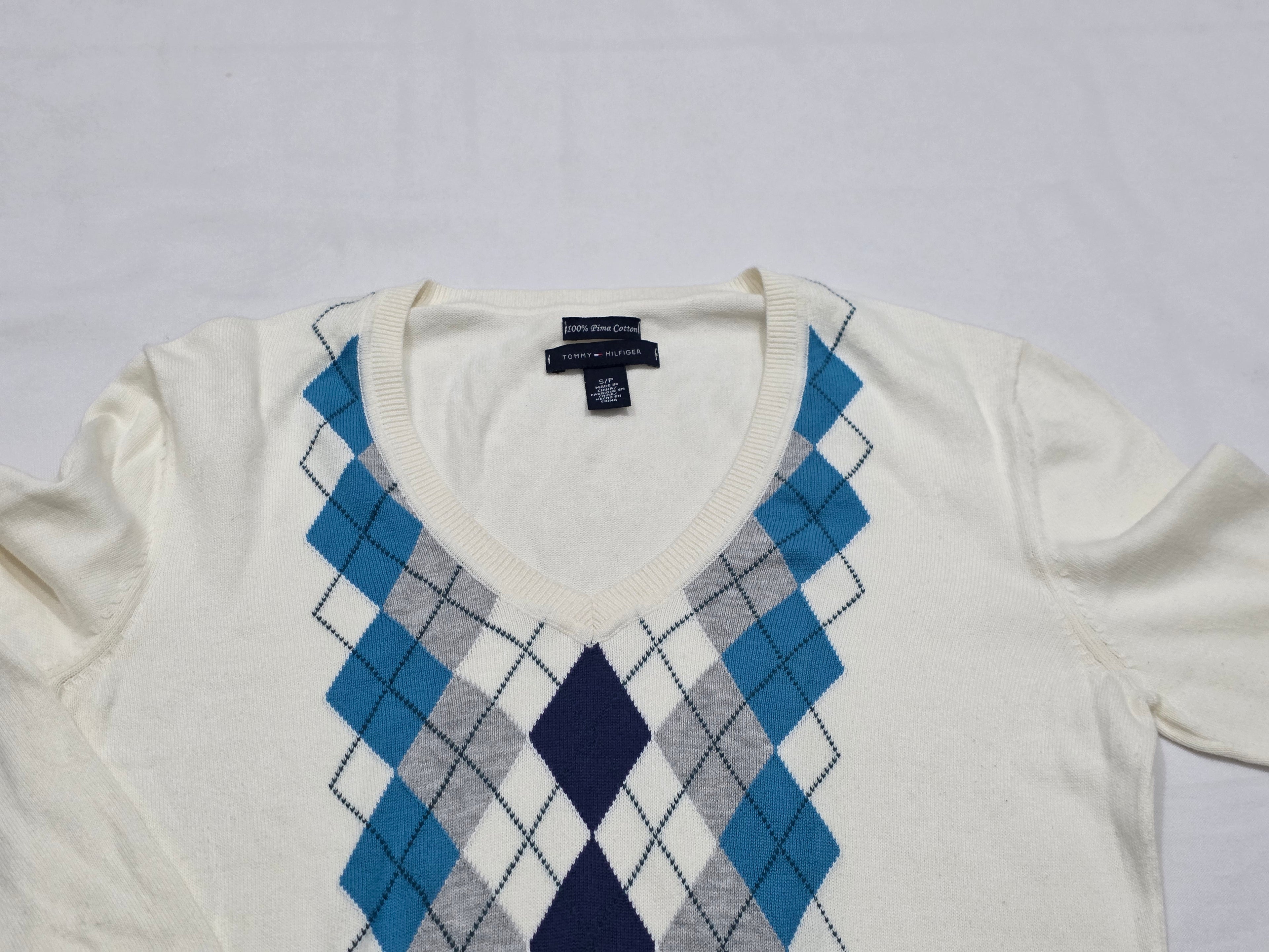 Sueter Tommy Hilfiger Beige Con Rombos Talla Chica De Mujer