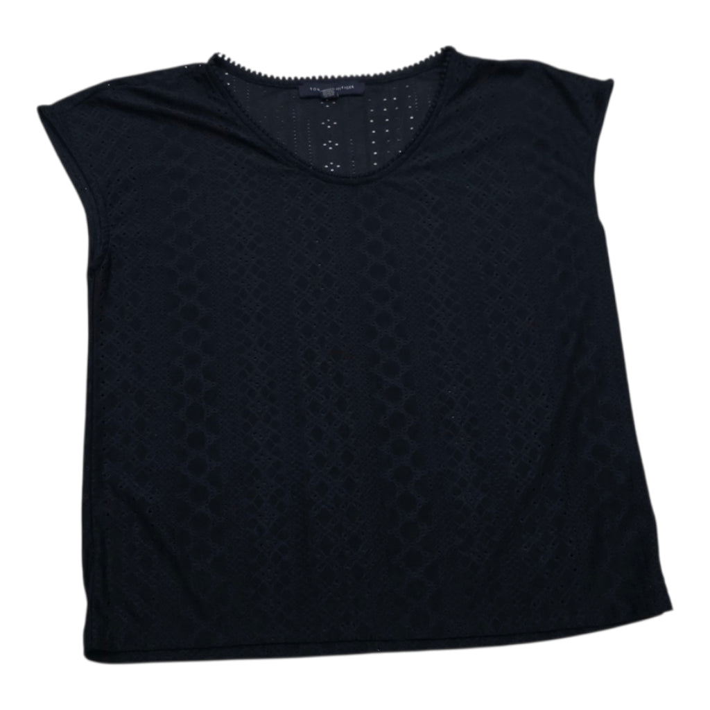 Blusa De Encaje Tommy Hilfiger Azul Marino Talla Chica