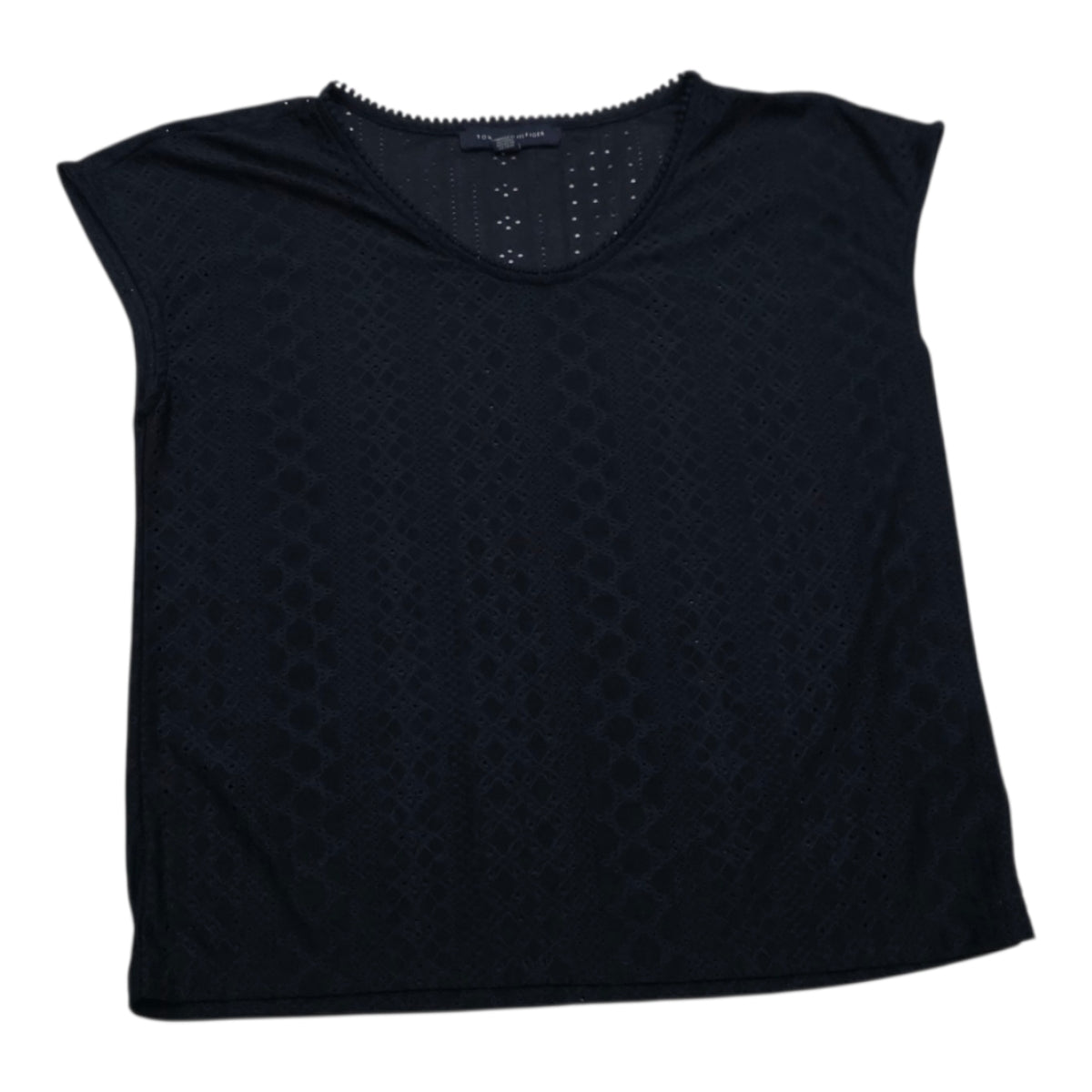 Blusa De Encaje Tommy Hilfiger Azul Marino Talla Chica