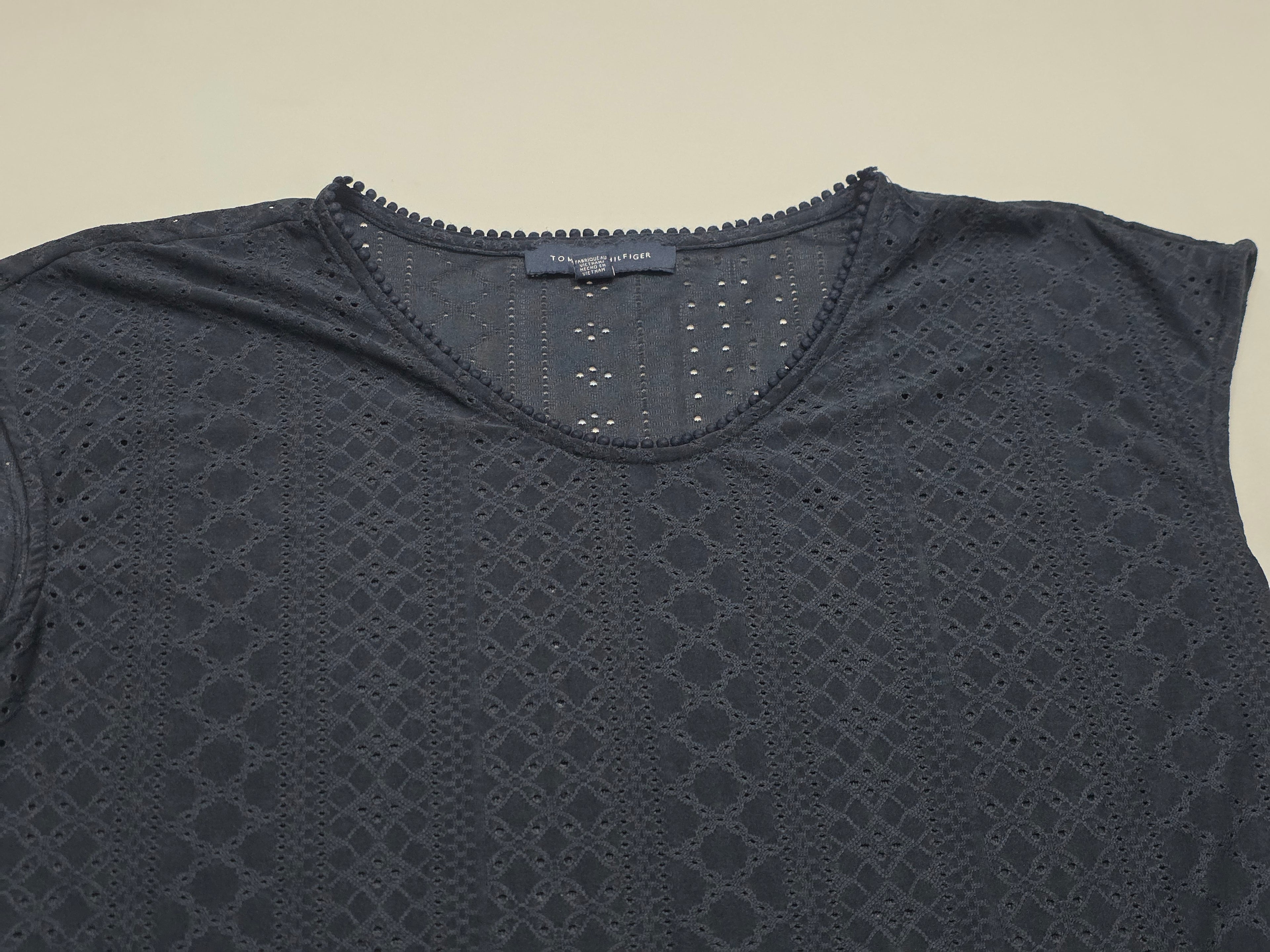 Blusa De Encaje Tommy Hilfiger Azul Marino Talla Chica