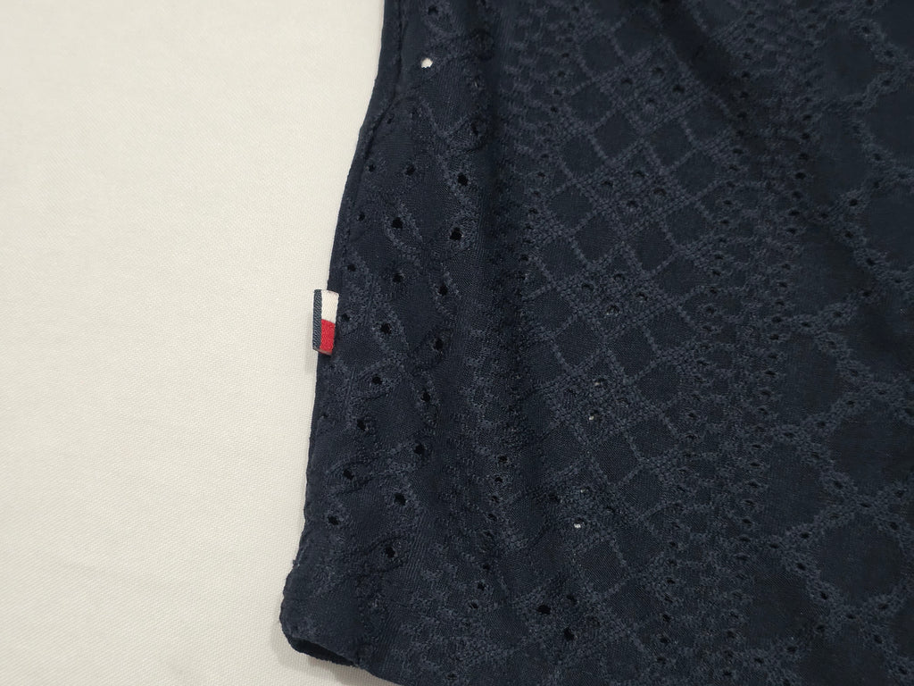 Blusa De Encaje Tommy Hilfiger Azul Marino Talla Chica