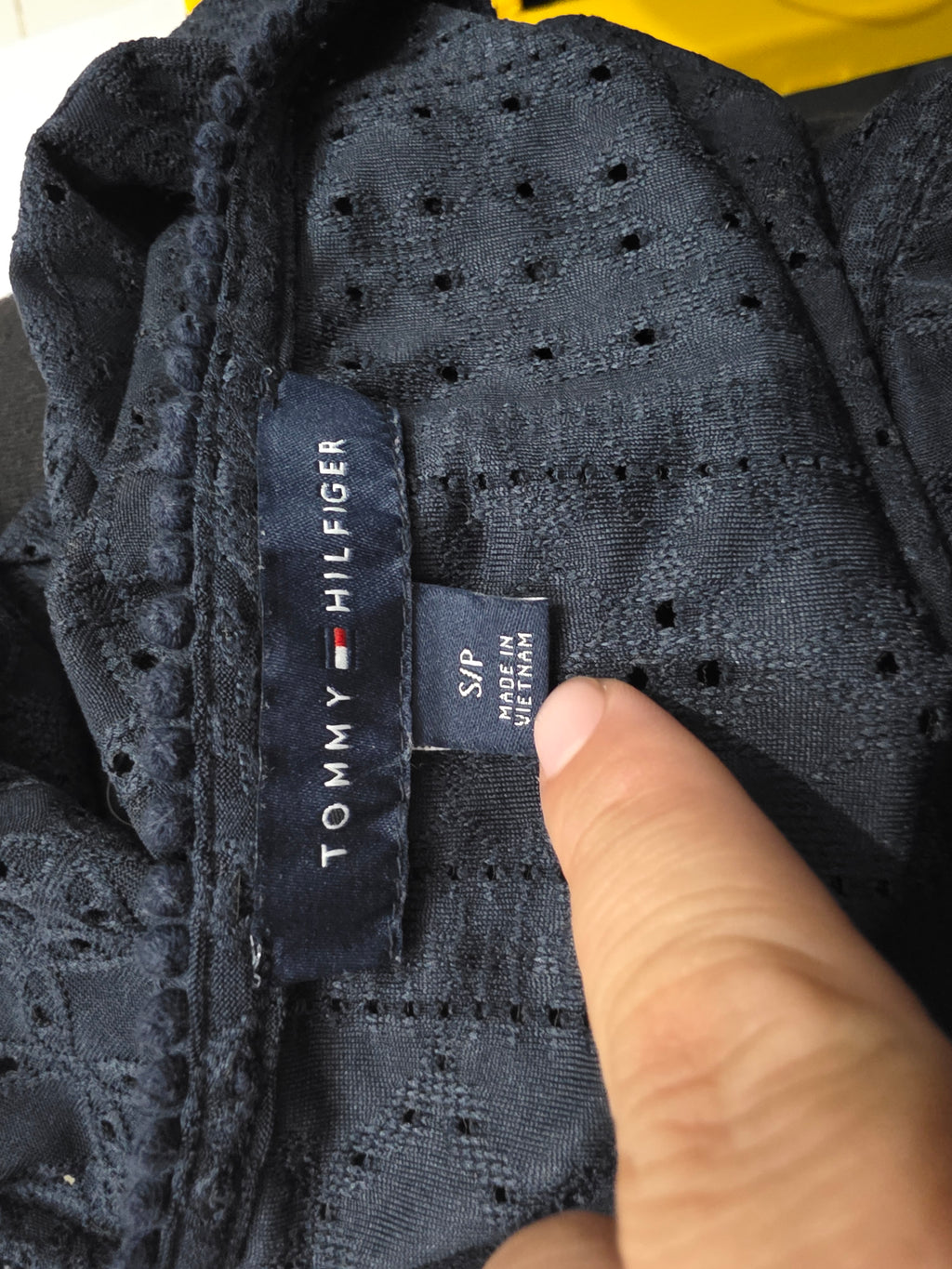 Blusa De Encaje Tommy Hilfiger Azul Marino Talla Chica