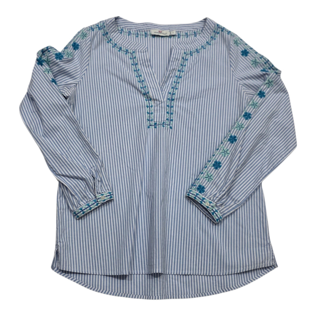 Blusa Vineyard Vines De Mujer Chica Azul Rayada Flores