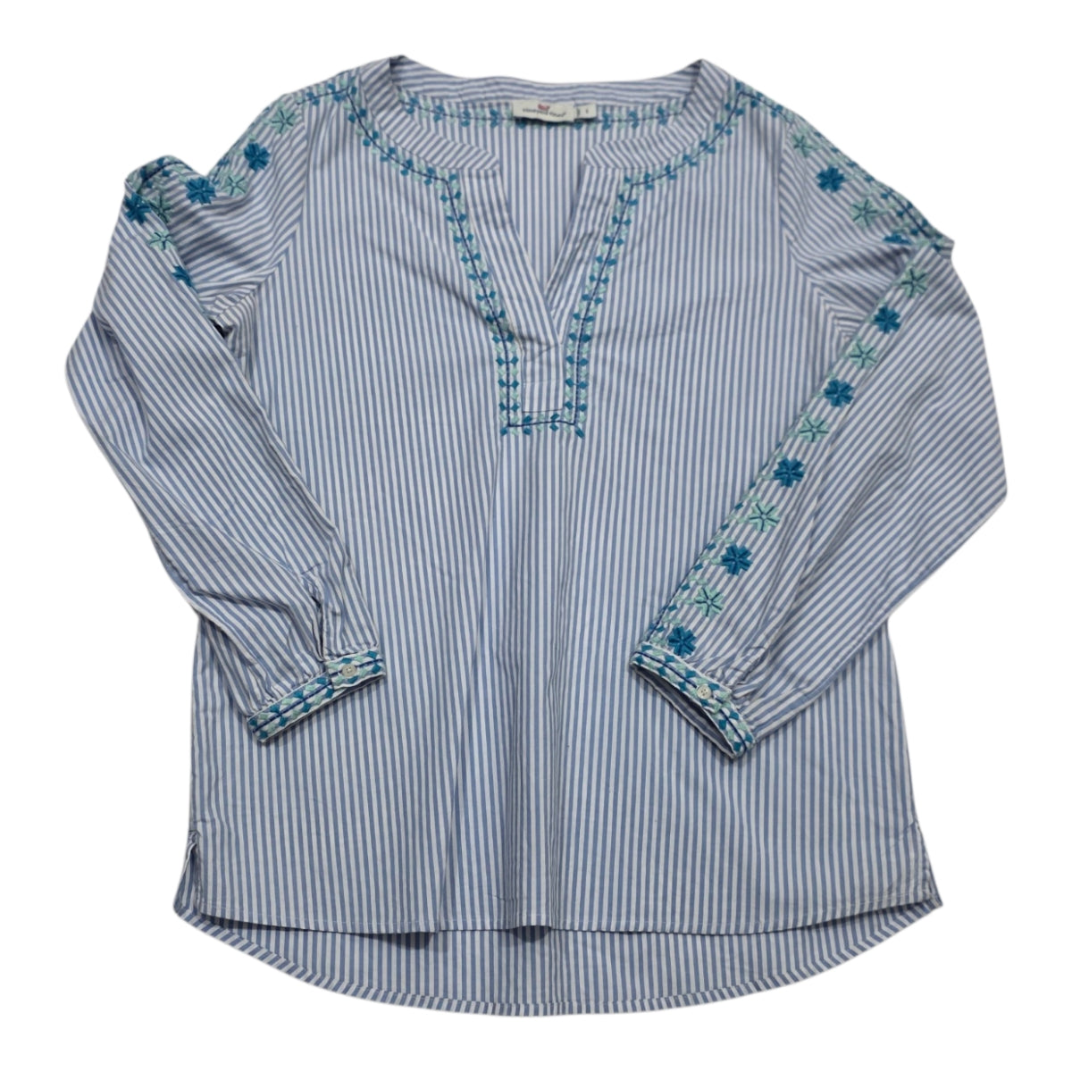 Blusa Vineyard Vines De Mujer Chica Azul Rayada Flores