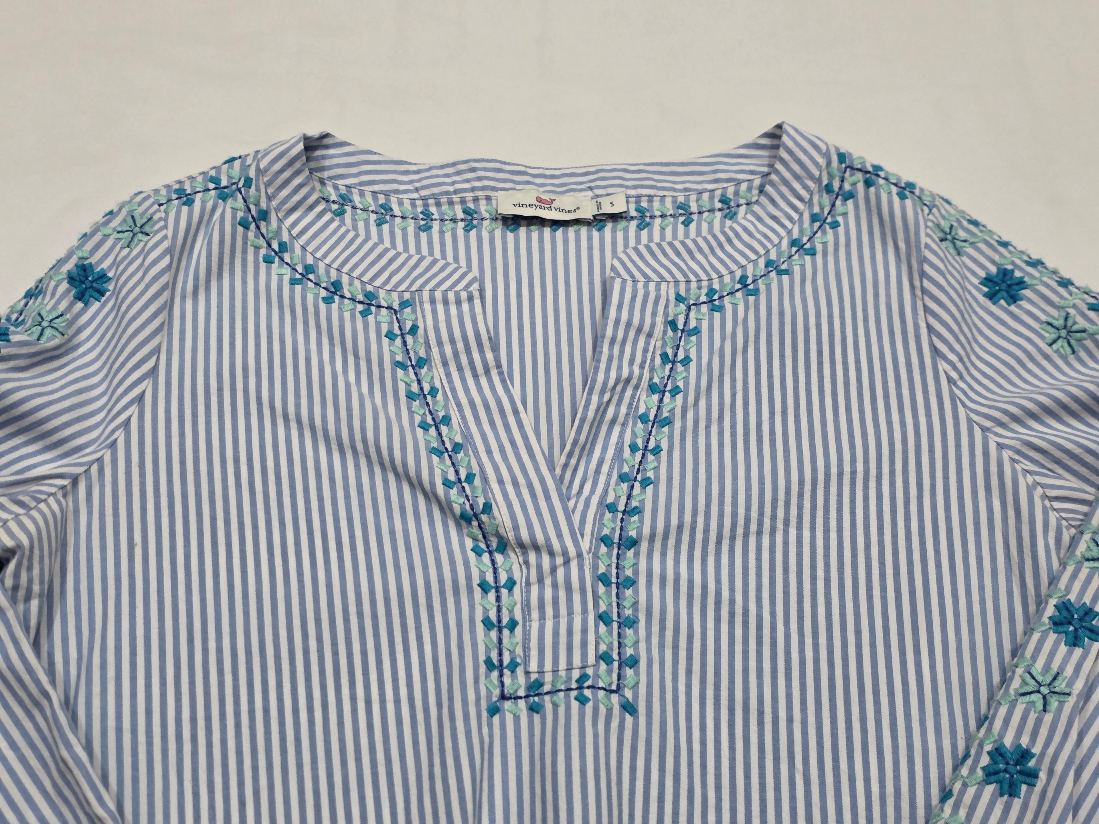 Blusa Vineyard Vines De Mujer Chica Azul Rayada Flores