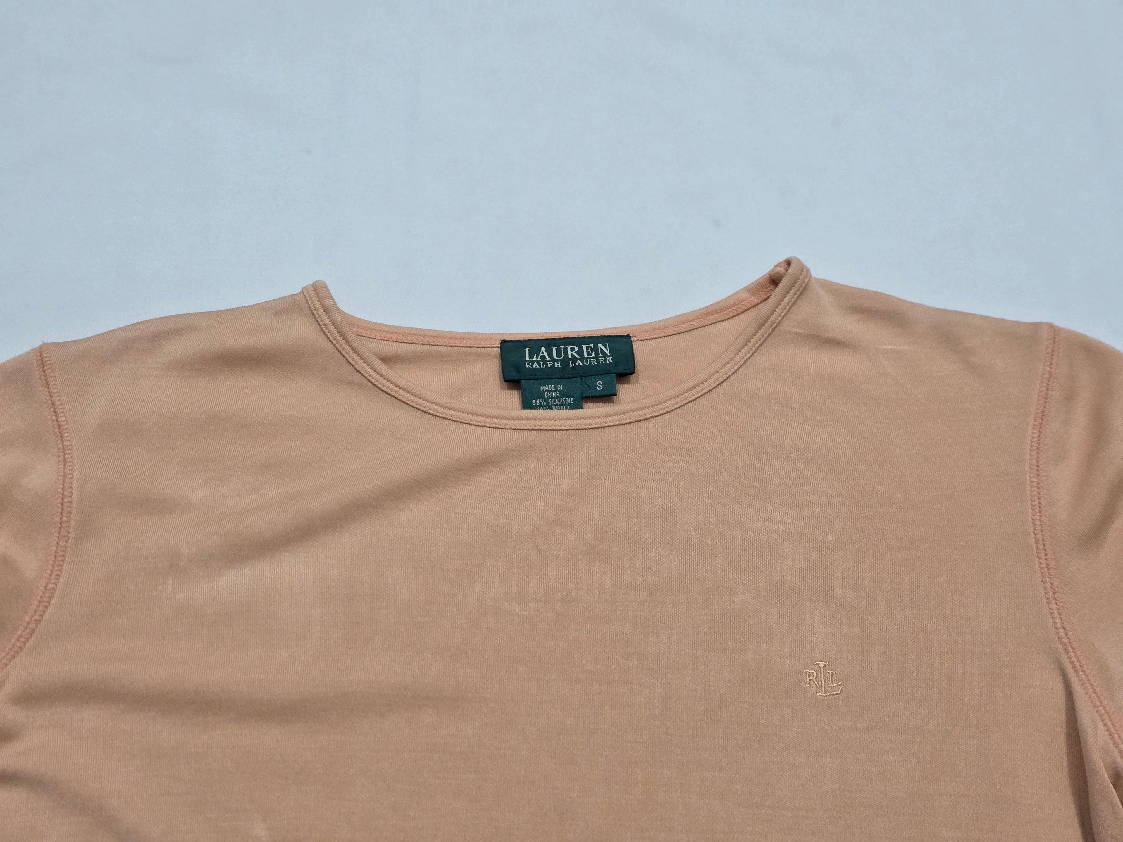 Playera Ralph Lauren De Seda Color Naranja Talla Chica