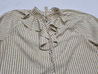 Blusa Michael Kors Con Olan Color Cafe Rayada Mediana