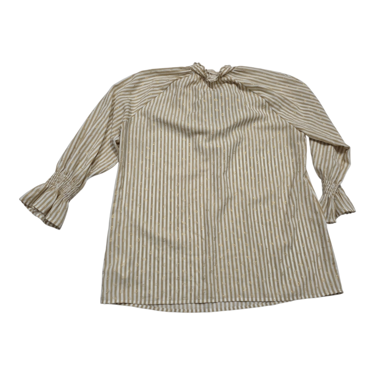 Blusa Michael Kors Con Olan Color Cafe Rayada Mediana