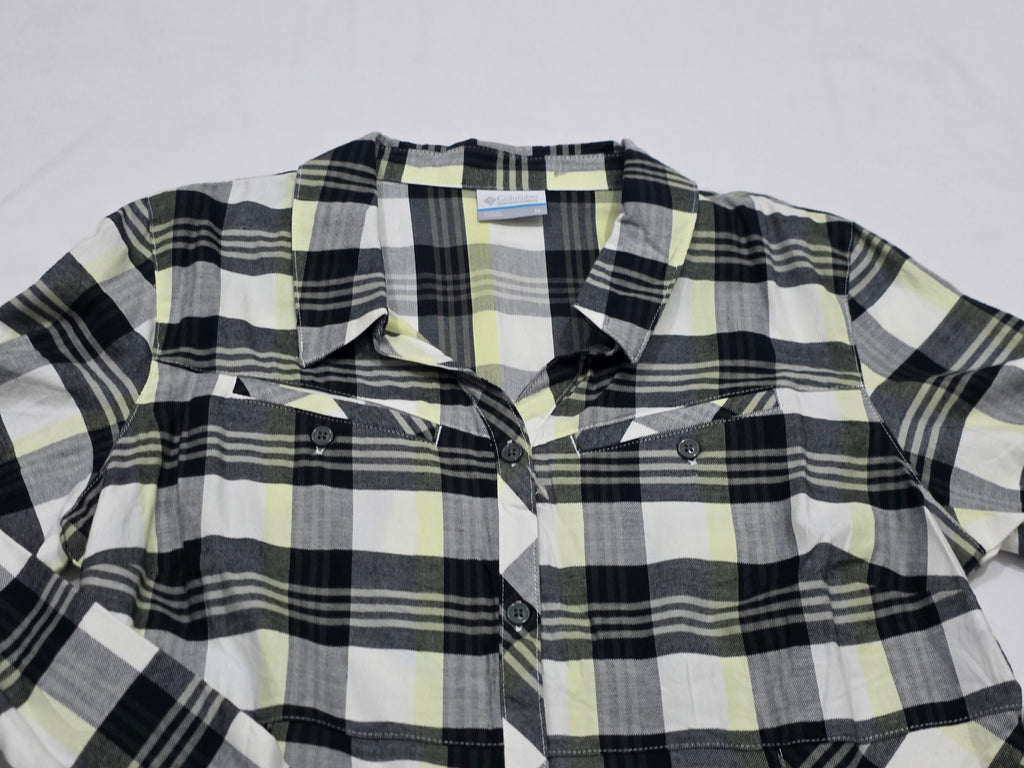 Camisa Columbia Gris Con Amarillo Mediana De Mujer