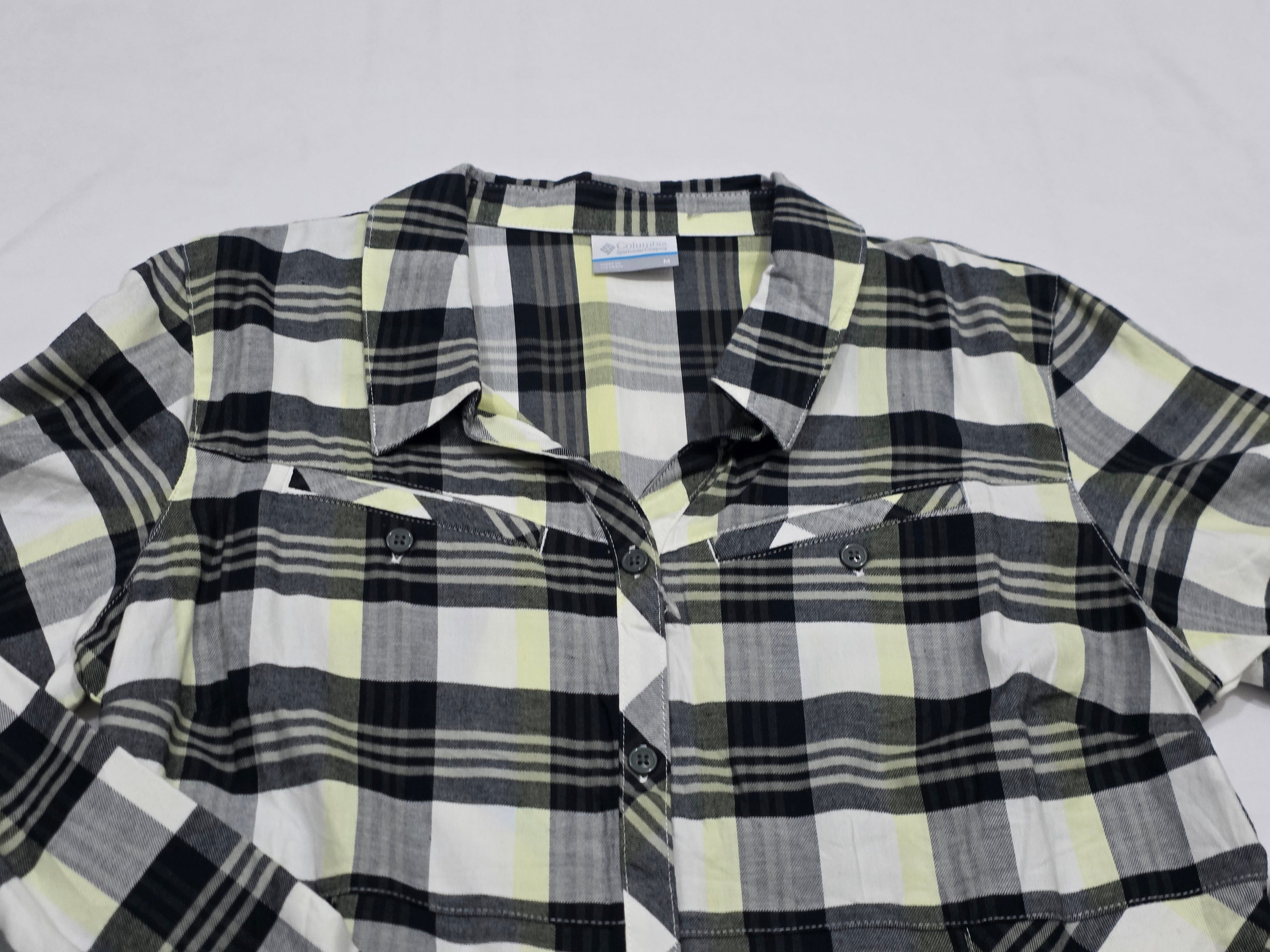 Camisa Columbia Gris Con Amarillo Mediana De Mujer
