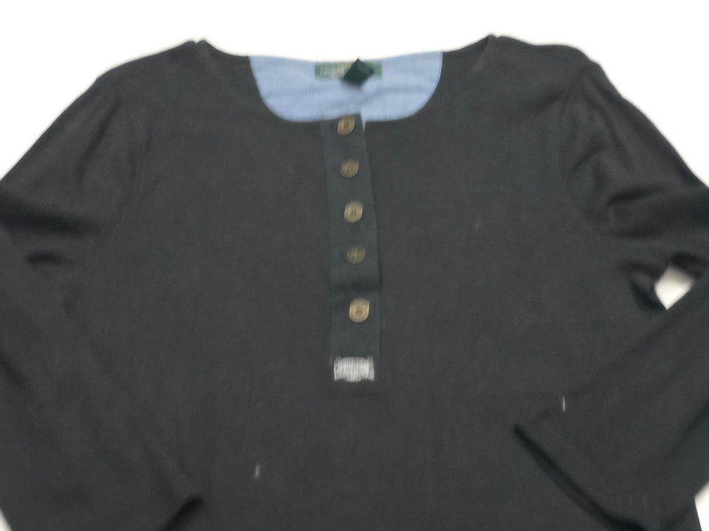 Playera Manga Larga Ralph Lauren Negra Mediana