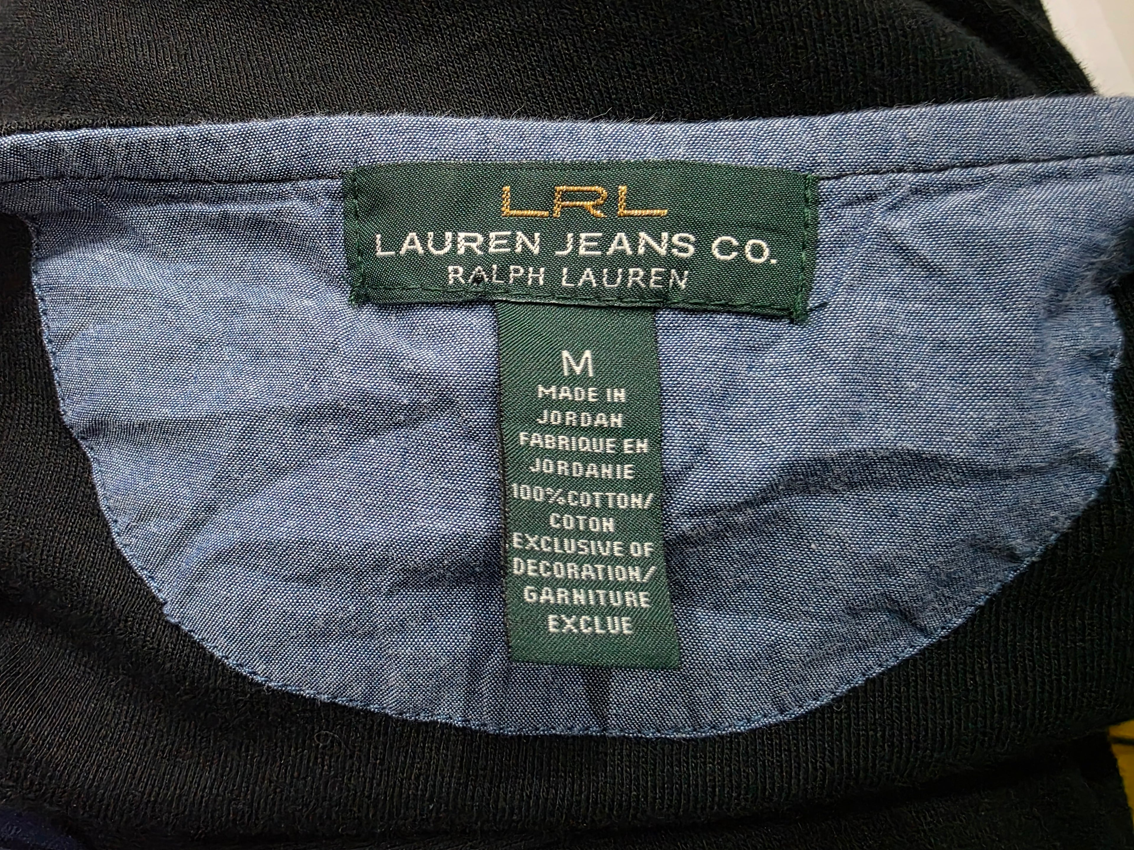 Playera Manga Larga Ralph Lauren Negra Mediana