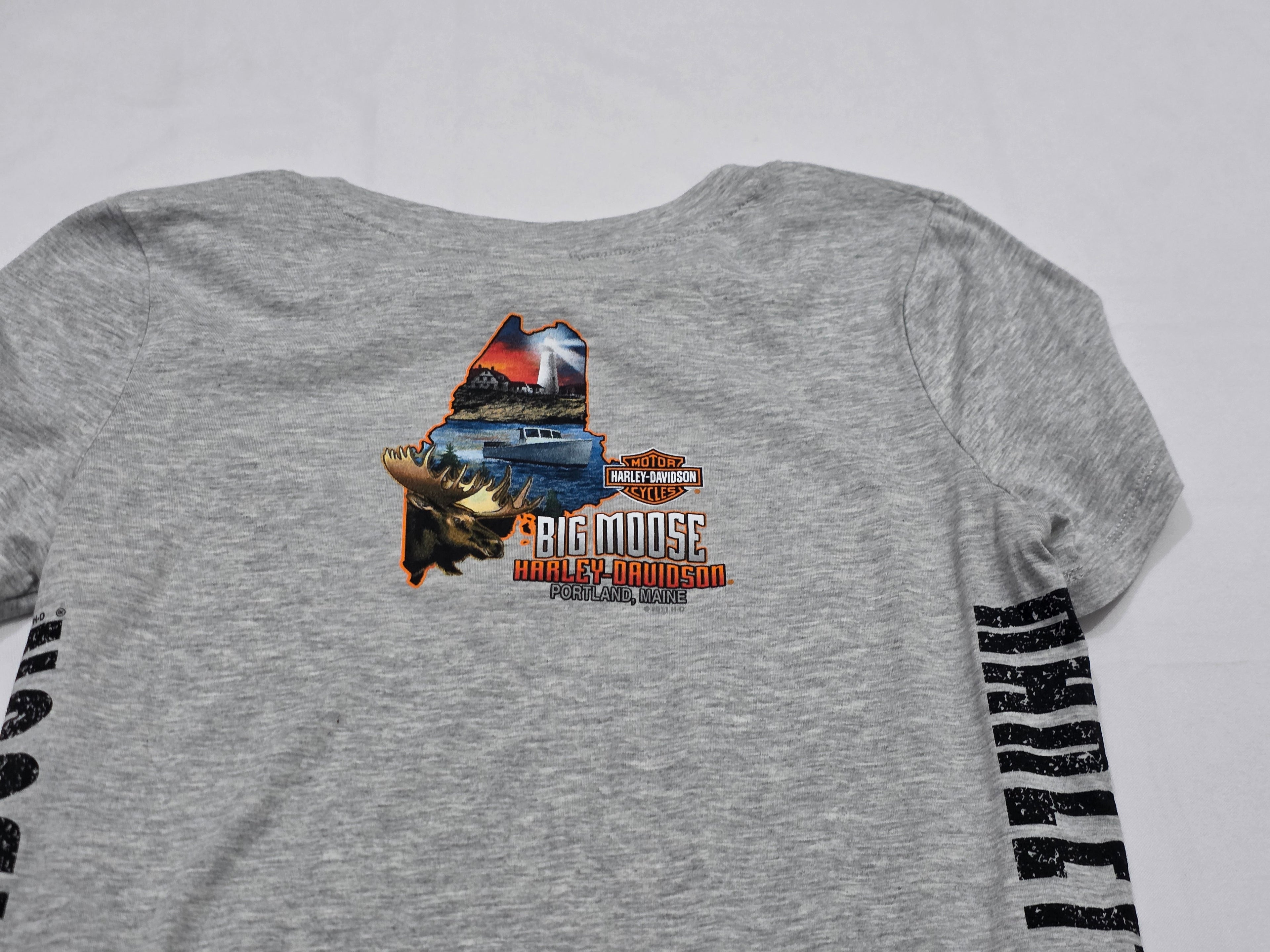 Playera Harley Davidson De Mujer Mediana Color Gris
