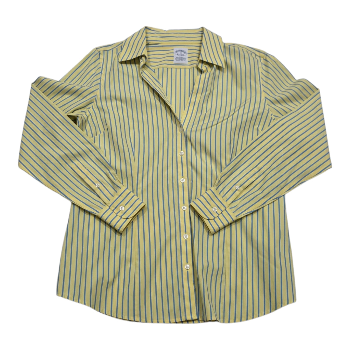 Camisa Brooks Brothers De Mujer Talla 10 Amarillo/azul