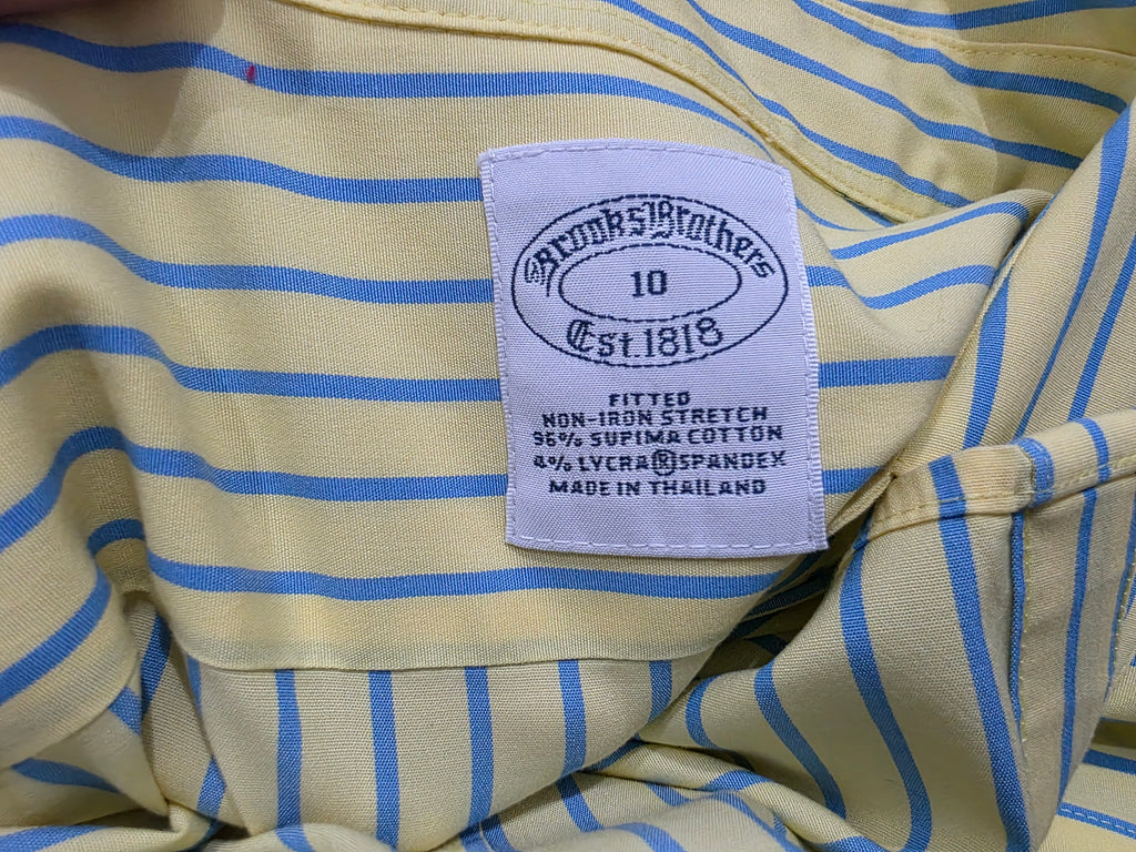 Camisa Brooks Brothers De Mujer Talla 10 Amarillo/azul