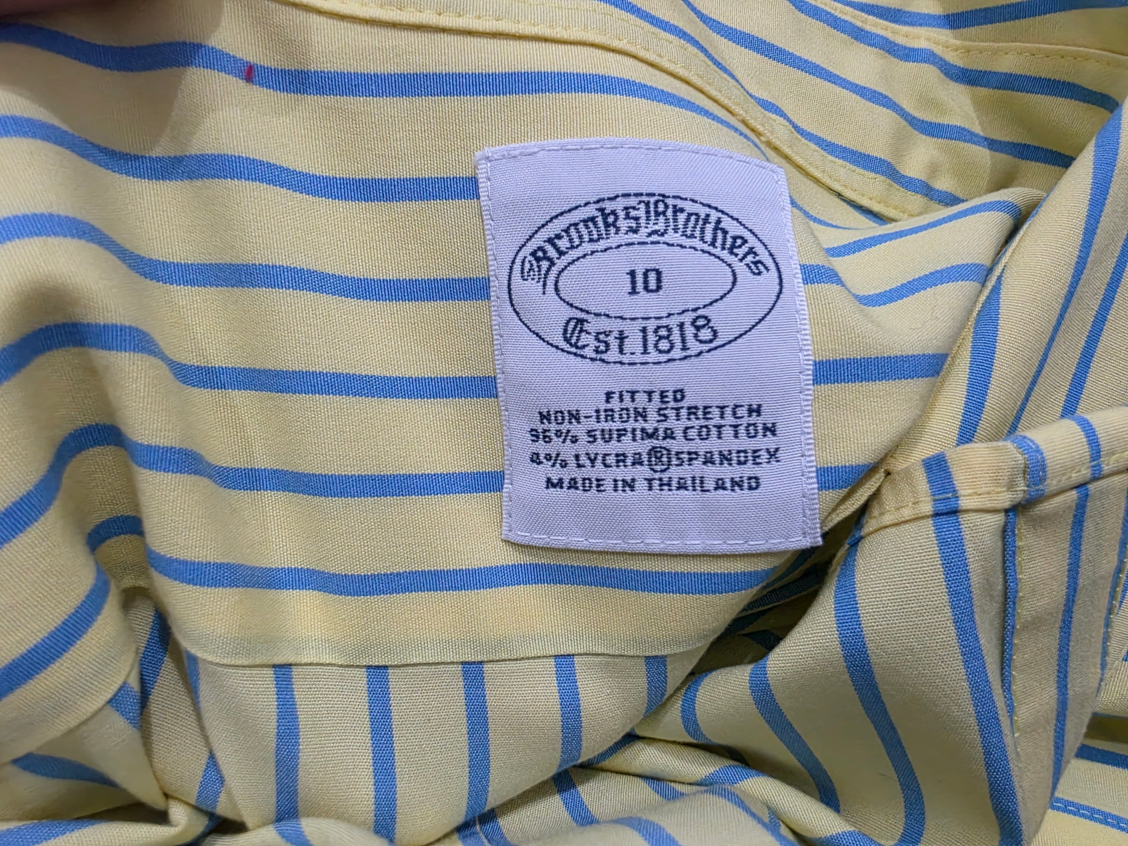 Camisa Brooks Brothers De Mujer Talla 10 Amarillo/azul