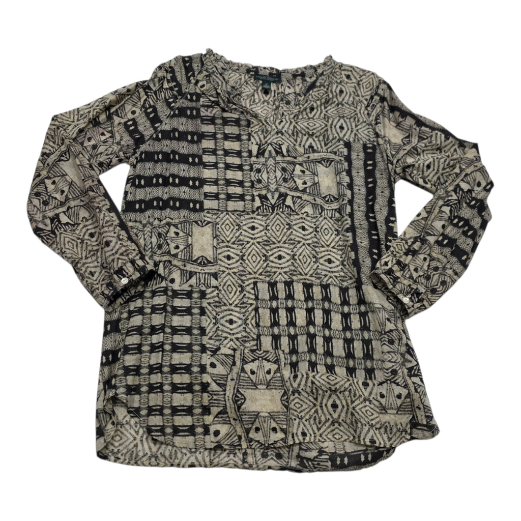 Blusa Ligera Ralph Lauren Mujer Mediana Cafe Con Figuras