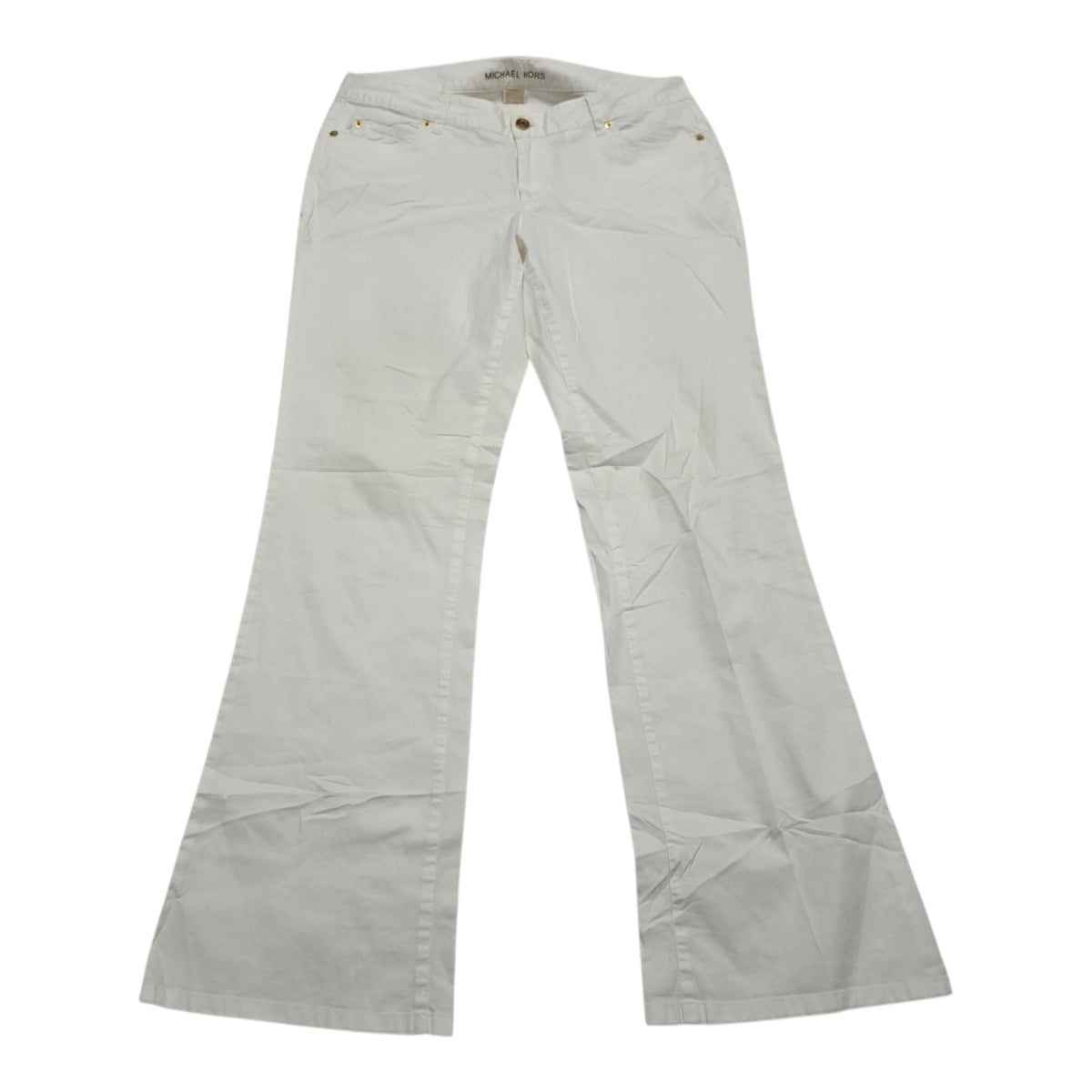 Pantalon Acampanado Michael Kors Mujer Talla 10 Color Blanco