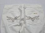 Pantalon Acampanado Michael Kors Mujer Talla 10 Color Blanco
