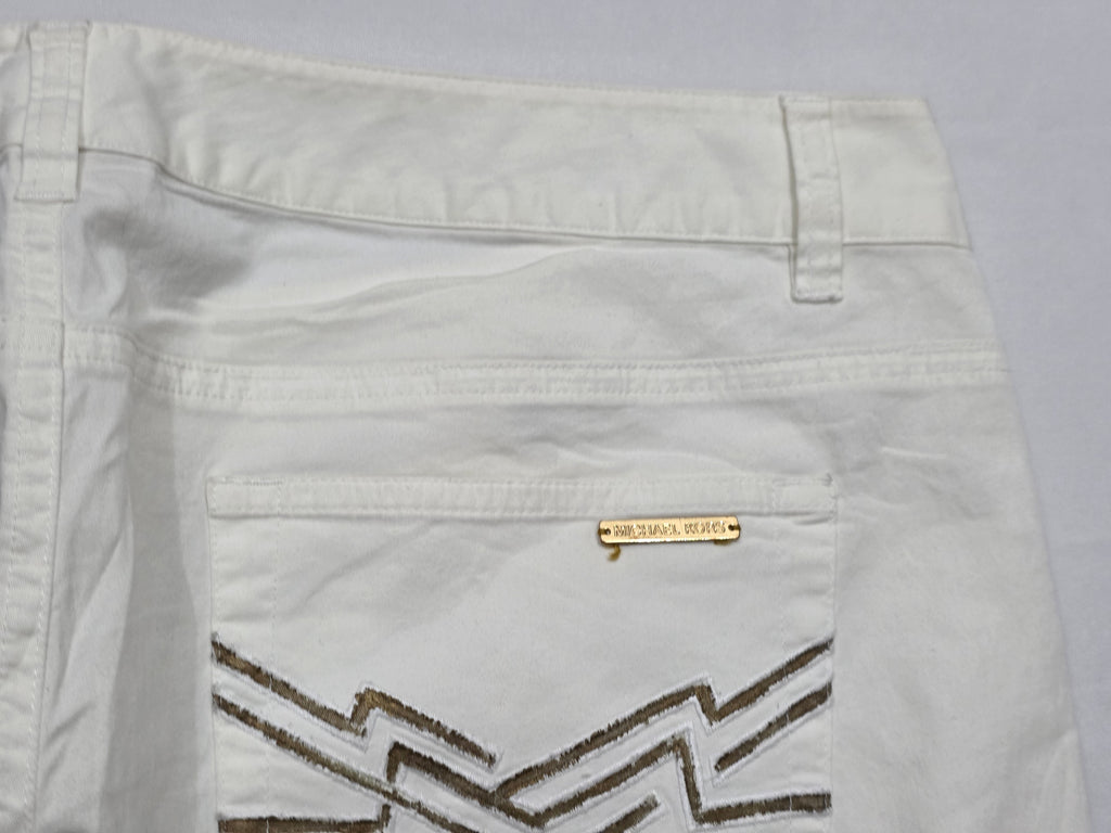 Pantalon Acampanado Michael Kors Mujer Talla 10 Color Blanco