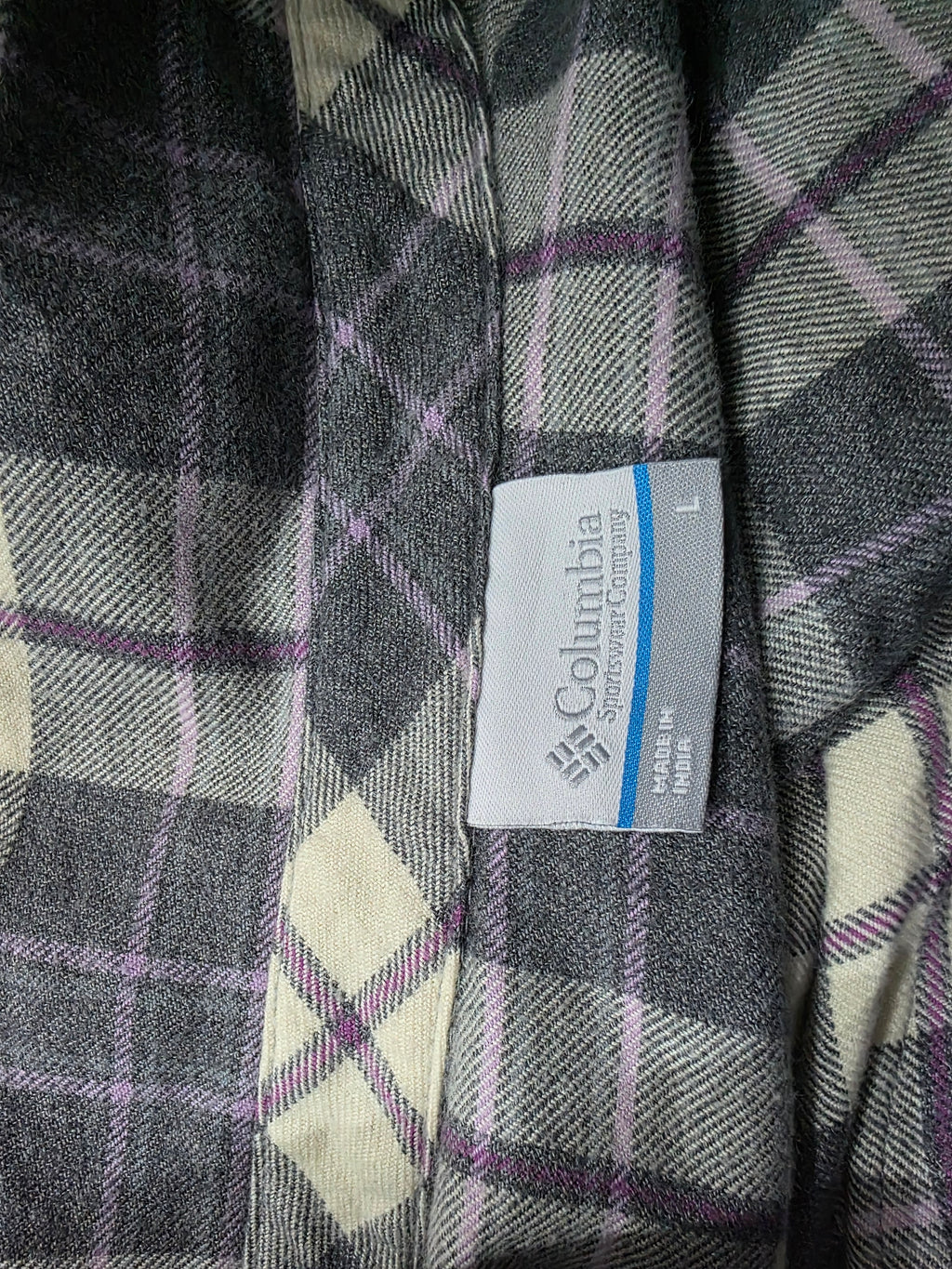 Camisa Columbia Grande De Mujer Gris Con Crema Talla Grande
