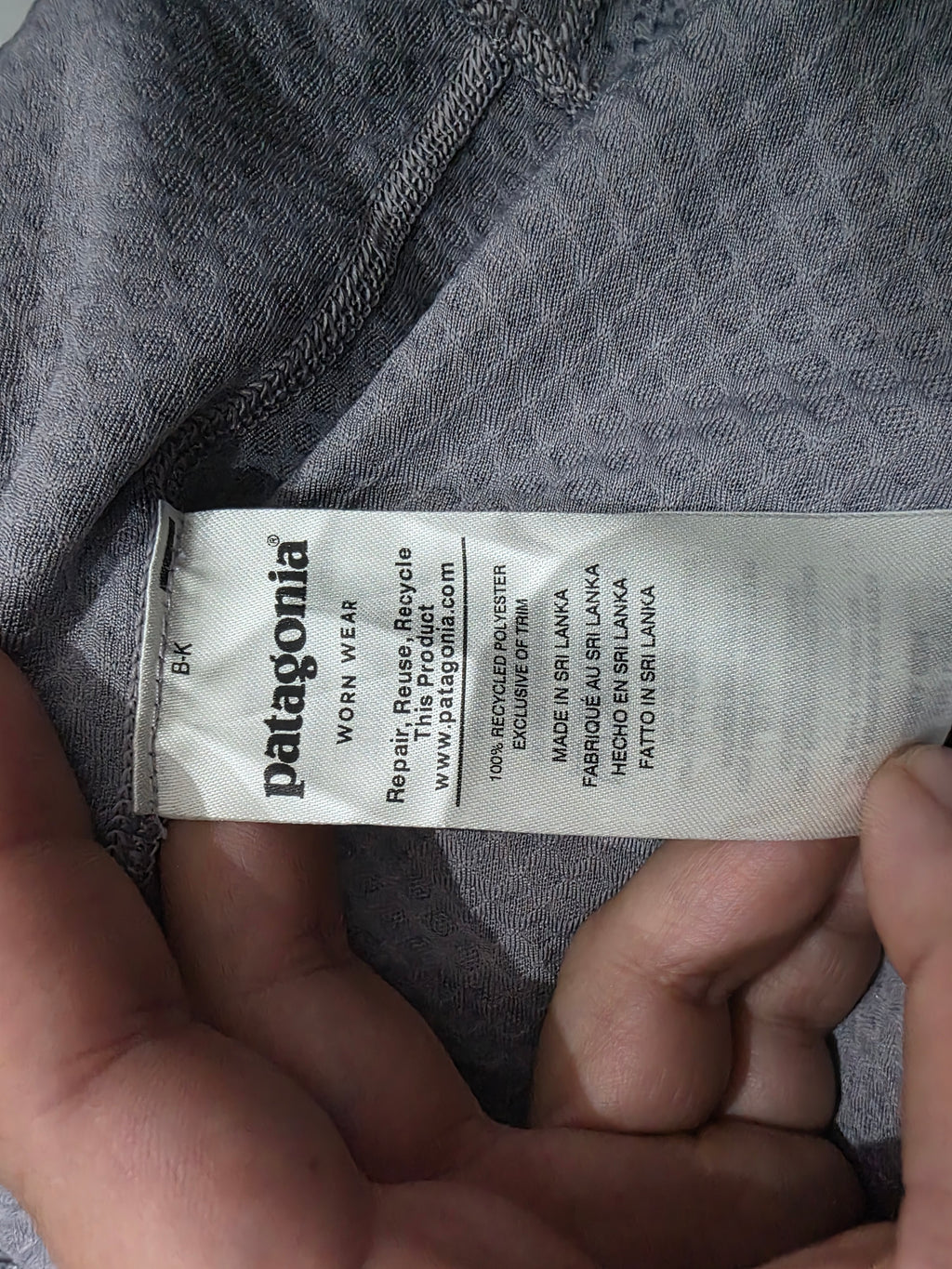 Playera Capilene Patagonia Mujer Medio Cierre Morado Grande