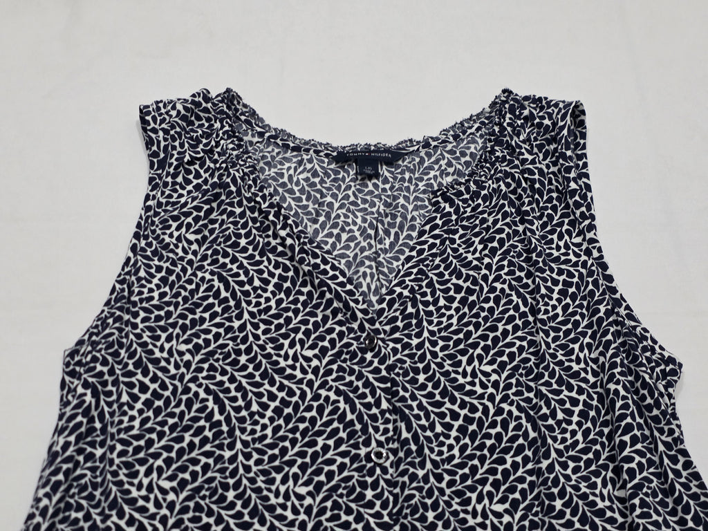 Blusa Tommy Hilfiger Mujer Grande Sin Mangas Azul Figuras