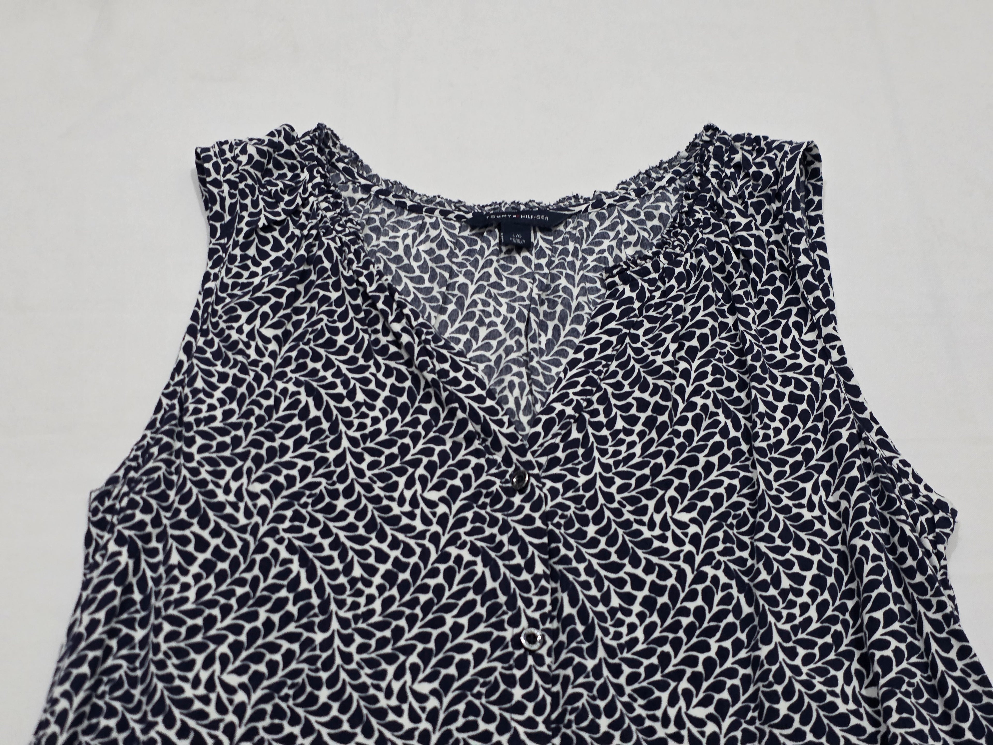 Blusa Tommy Hilfiger Mujer Grande Sin Mangas Azul Figuras