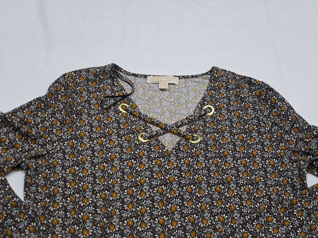 Blusa Michael Kors Manga Amplia Grande Floreada