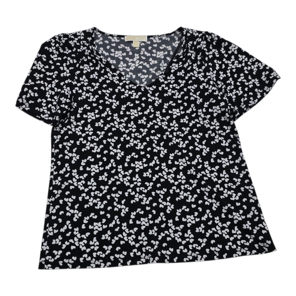 Blusa Michael Kors Corazones Manga Corta Grande Negra/blanco