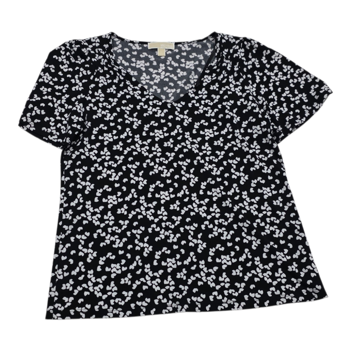 Blusa Michael Kors Corazones Manga Corta Grande Negra/blanco
