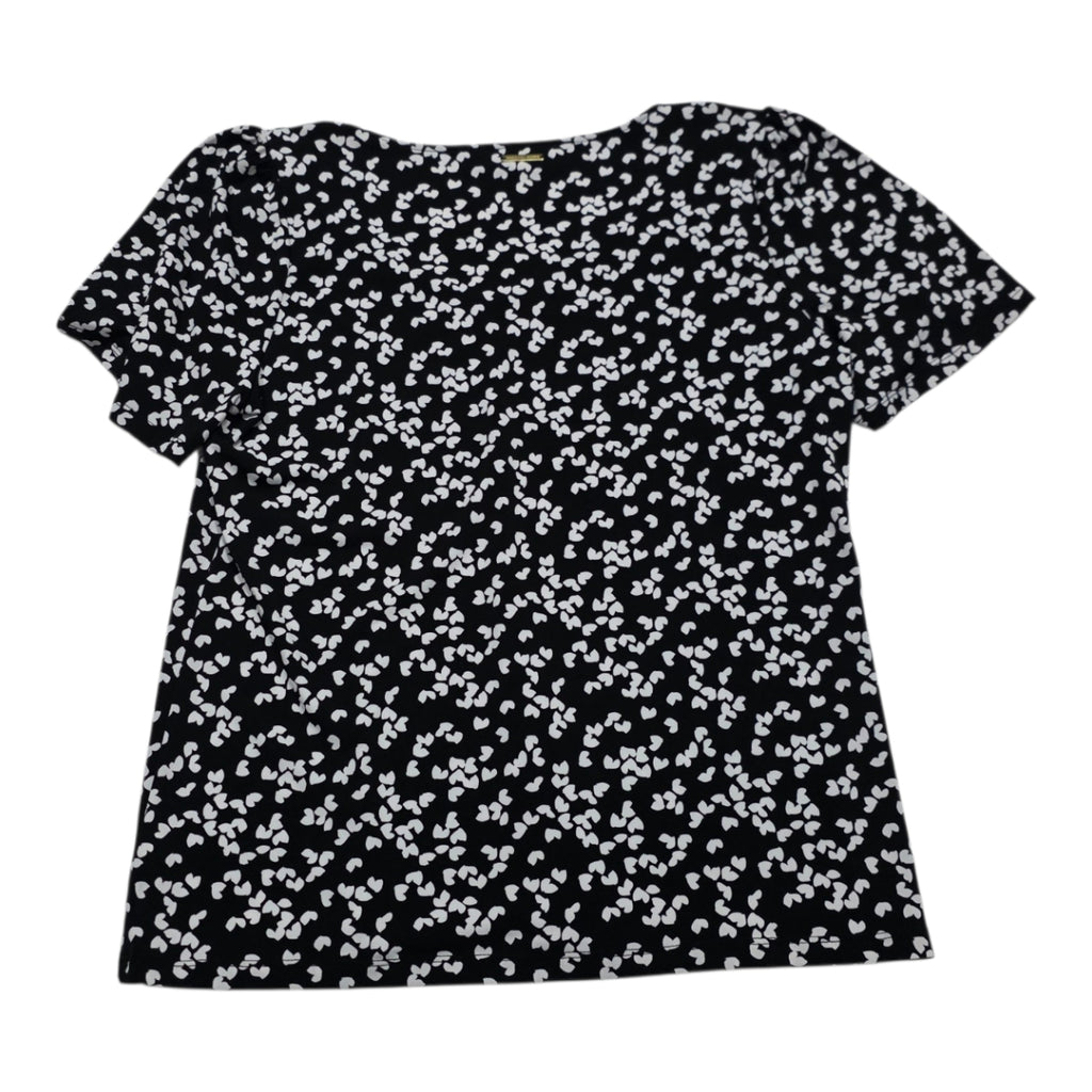Blusa Michael Kors Corazones Manga Corta Grande Negra/blanco