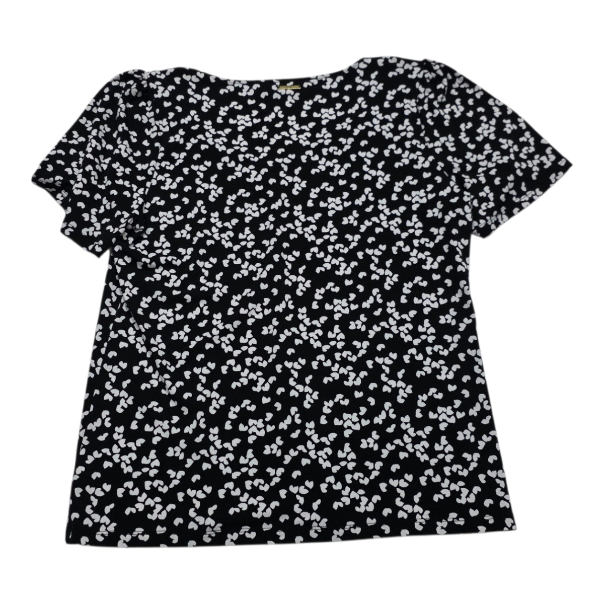 Blusa Michael Kors Corazones Manga Corta Grande Negra/blanco