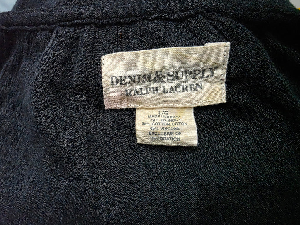 Blusa Campesina Ralph Lauren Denim An Supply Color Negro